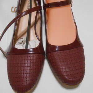 Robasiom Women's size 41 9/10 maroon red Mary Jane style buckle heels shoes NEW